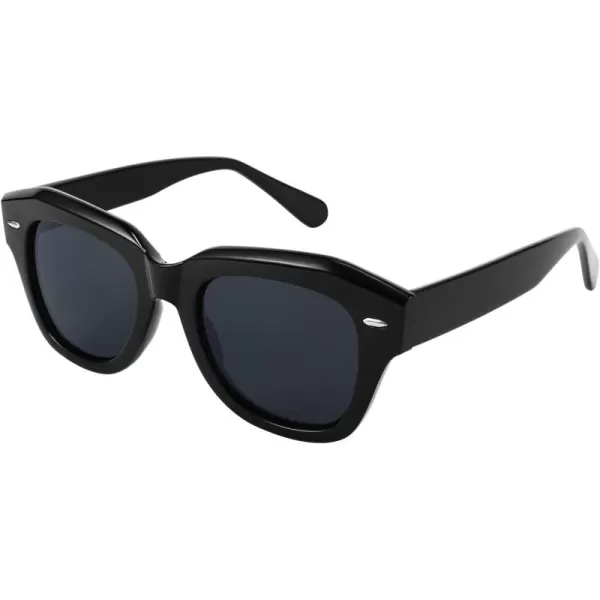 FEISEDY Womens Square Vintage Sunglasses Classic Cateye Retro Style Sun Glasses UV400 B2861Black Frame  Grey Lens