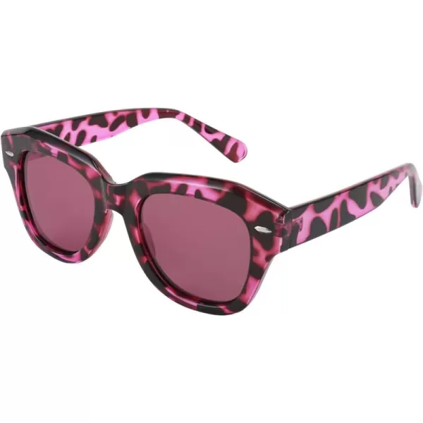 FEISEDY Womens Square Vintage Sunglasses Classic Cateye Retro Style Sun Glasses UV400 B2861Pink Leopard Frame  Pink Lens