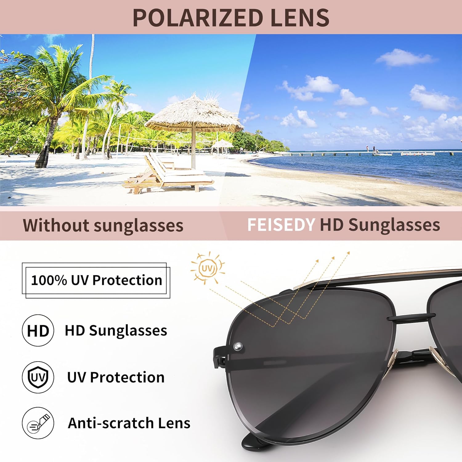 FEISEDY Oversized Aviator Sunglasses for Men Women Vintage Sun Glasses Metal Frame Gradient Shades B0105Black FrameGradient Grey Lens