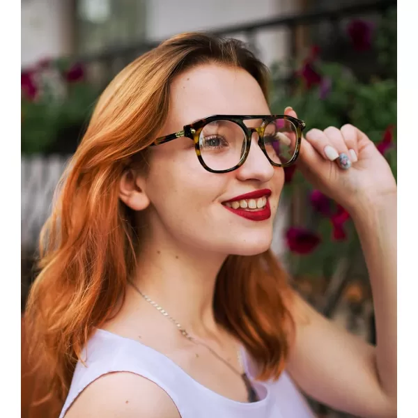 FEISEDY 70s Aviator Blue Light Blocking Glasses Square Pilot Frame Anti Glare Computer Glasses Women Men B0052001  Leopard