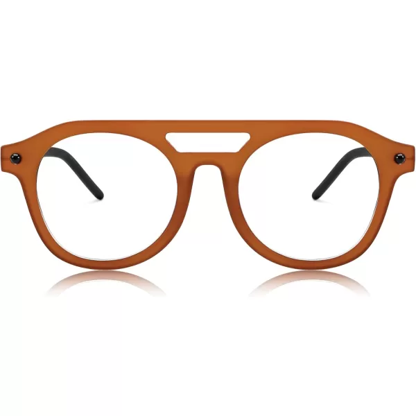 FEISEDY 70s Aviator Blue Light Blocking Glasses Square Pilot Frame Anti Glare Computer Glasses Women Men B0052003  Orange Black