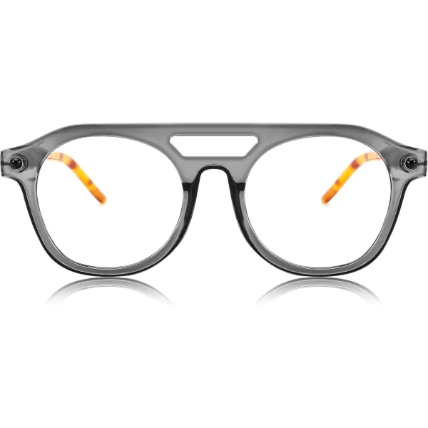 FEISEDY 70s Aviator Blue Light Blocking Glasses Square Pilot Frame Anti Glare Computer Glasses Women Men B0052004  Grey Leopard