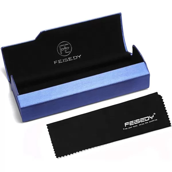 FEISEDY Blue Light Blocking Computer Eyeglasses Anti Blue Light Retro Semi Rimless Eyewear B2456Pinkgold