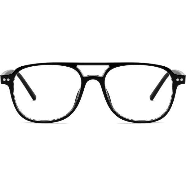 FEISEDY Blue Light Blocking Glasses Women Men Square Computer Lightweight Pilot Glasses Anti Eyestrain ampamp UV Glare B0141Black