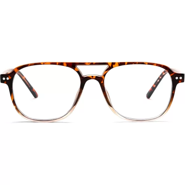 FEISEDY Blue Light Blocking Glasses Women Men Square Computer Lightweight Pilot Glasses Anti Eyestrain ampamp UV Glare B0141Leopard Grey
