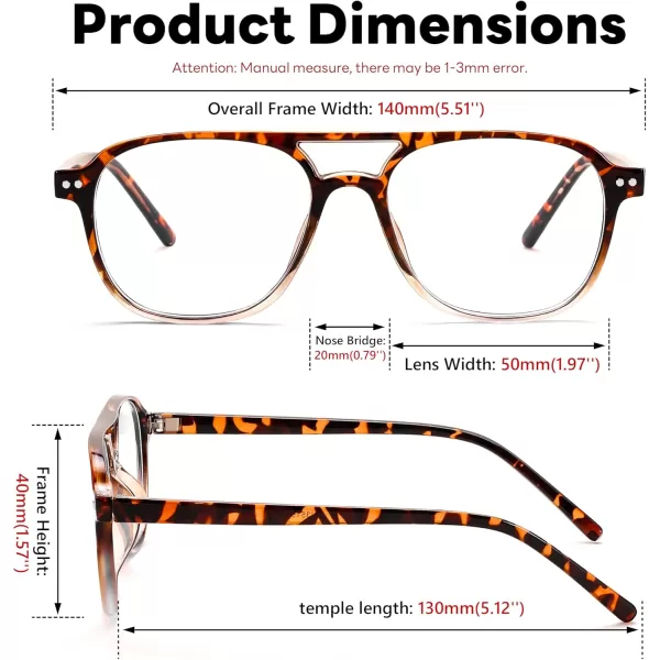 FEISEDY Blue Light Blocking Glasses Women Men Square Computer Lightweight Pilot Glasses Anti Eyestrain ampamp UV Glare B0141Leopard Grey