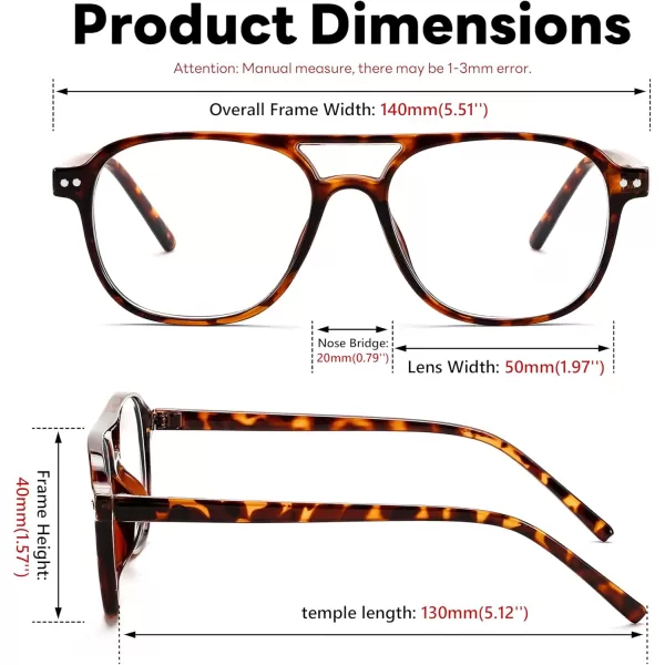 FEISEDY Blue Light Blocking Glasses Women Men Square Computer Lightweight Pilot Glasses Anti Eyestrain ampamp UV Glare B0141Tortoise