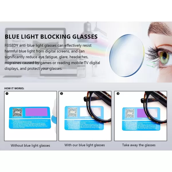 FEISEDY Blue Light Blocking Glasses Women Vintage Cat Eye Frame Anti Fatigue B0169Black