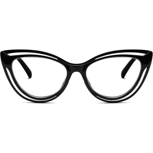 FEISEDY Blue Light Blocking Glasses Women Vintage Cat Eye Frame Anti Fatigue B0169Black