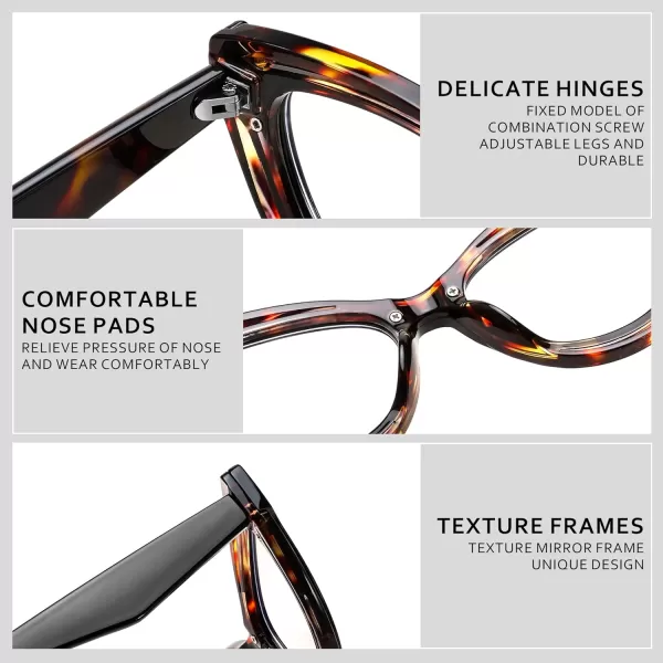 FEISEDY Blue Light Blocking Glasses Women Vintage Cat Eye Frame Anti Fatigue B0169Leopard