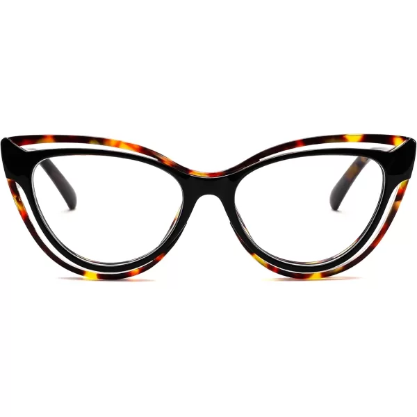FEISEDY Blue Light Blocking Glasses Women Vintage Cat Eye Frame Anti Fatigue B0169Leopard