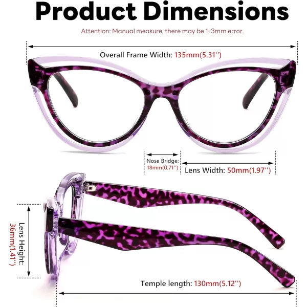 FEISEDY Blue Light Blocking Glasses Women Vintage Cat Eye Frame Anti Fatigue B0169Purple Tortoise