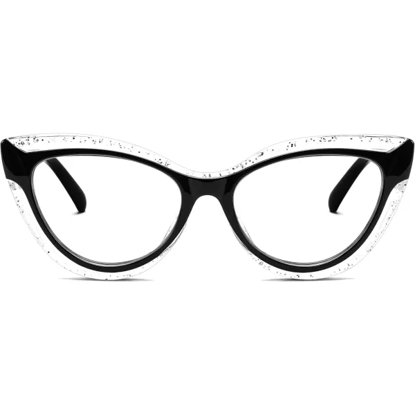 FEISEDY Blue Light Blocking Glasses Women Vintage Cat Eye Frame Anti Fatigue B0169Transparent Black