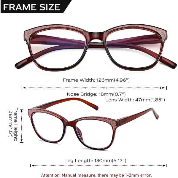 FEISEDY Cat Eye Reading Glasses Women Vintage Blue Light Blocking Reader Spring Hinge Readers B0136Brown