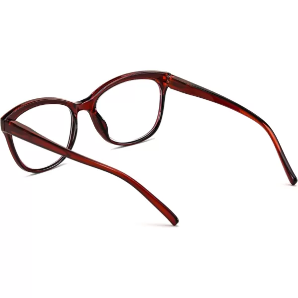 FEISEDY Cat Eye Reading Glasses Women Vintage Blue Light Blocking Reader Spring Hinge Readers B0136Brown