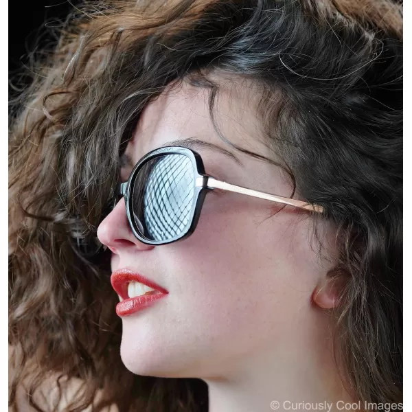 FEISEDY Classic Womens Elegant Polarized Sunglasses Ladies Wide Square Sunglasses Shades B2683BlackGrey