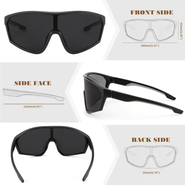 FEISEDY Cycling Sunglasses Men Women UV400 Protection for Baseball Cycling Sun Glasses Youth 812 B0085Grey Lenses Black Frame