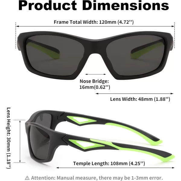 FEISEDY Kids Polarized Sunglasses TR90 Sports Cycling Glasses UV400 for Boys Girls Age 310 B0160Black Frame Grey Lens