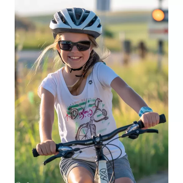FEISEDY Kids Polarized Sunglasses TR90 Sports Cycling Glasses UV400 for Boys Girls Age 310 B0160Black Frame Grey Lens