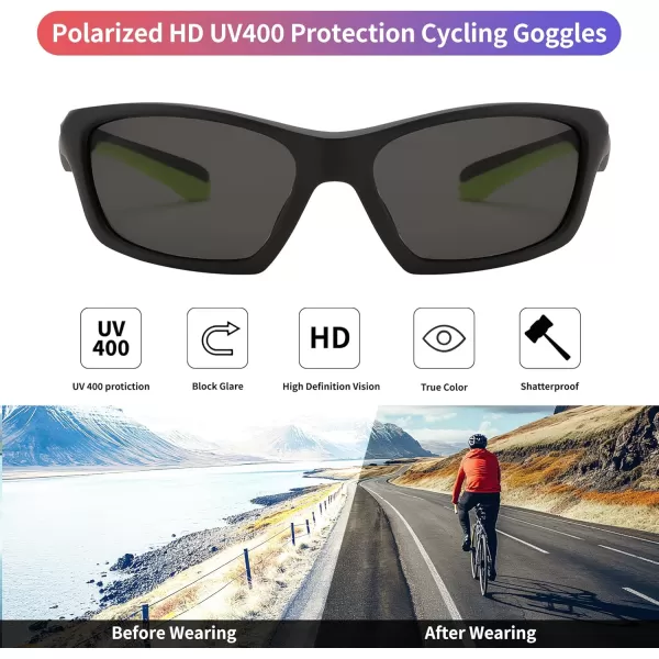 FEISEDY Kids Polarized Sunglasses TR90 Sports Cycling Glasses UV400 for Boys Girls Age 310 B0160Black Frame Grey Lens