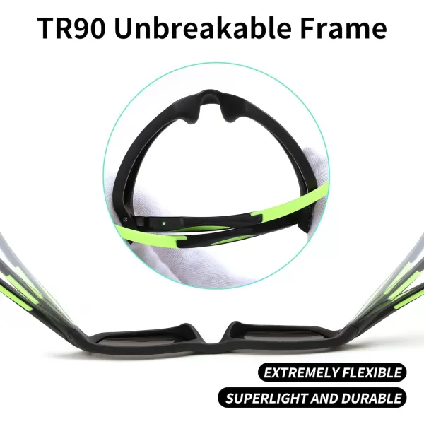 FEISEDY Kids Polarized Sunglasses TR90 Sports Cycling Glasses UV400 for Boys Girls Age 310 B0160Black Frame Grey Lens
