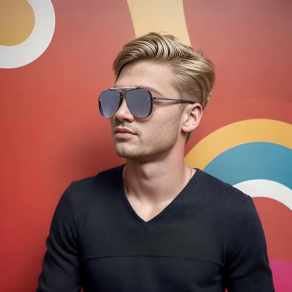 FEISEDY Oversized Aviator Sunglasses for Men Women Vintage Sun Glasses Metal Frame Gradient Shades B0105Black FrameGradient Grey Lens
