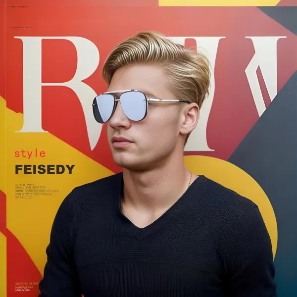 FEISEDY Oversized Aviator Sunglasses for Men Women Vintage Sun Glasses Metal Frame Gradient Shades B0105Silver FrameSilver Lens