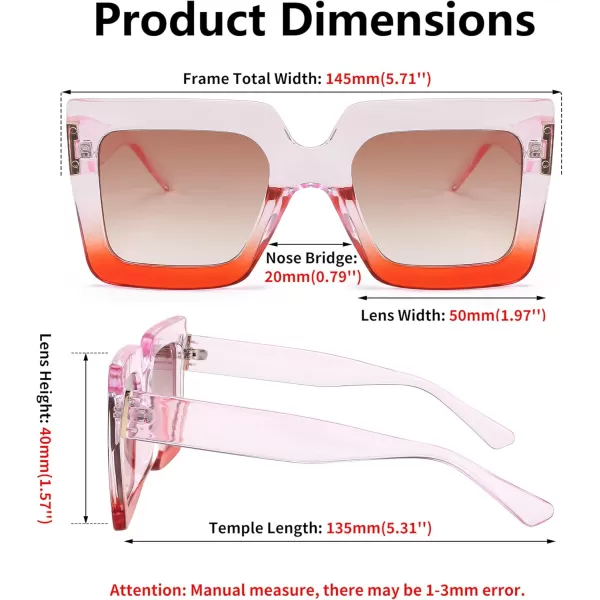 FEISEDY Oversized Square Sunglasses for Women Fashion Shades Luxury Big Sun Glasses UV400 Protection B2380Purple