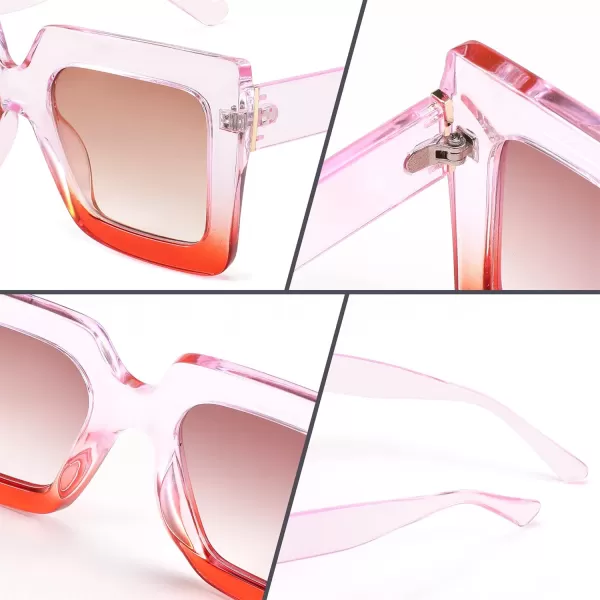 FEISEDY Oversized Square Sunglasses for Women Fashion Shades Luxury Big Sun Glasses UV400 Protection B2380Purple