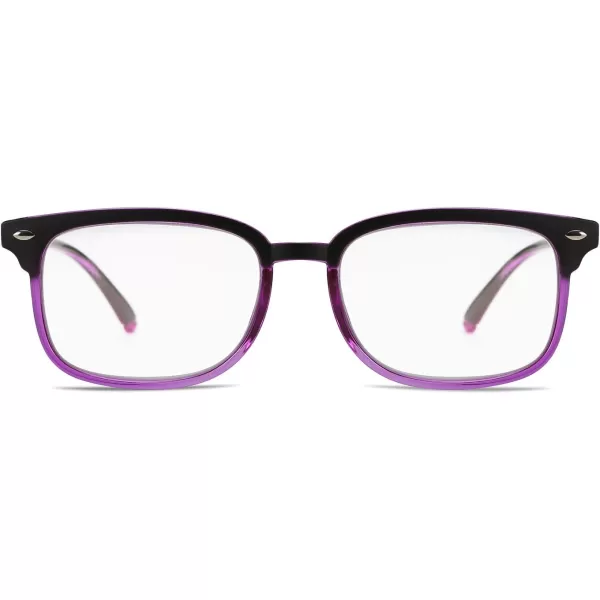 FEISEDY Progressive Multifocal Reading Glasses Blue Light blocking Reader Glasses TR90 Frame Women Men B2497Blackpurple