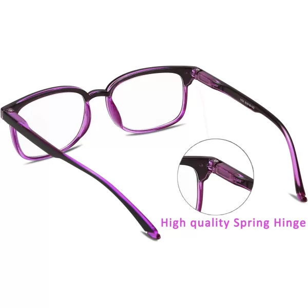 FEISEDY Progressive Multifocal Reading Glasses Blue Light blocking Reader Glasses TR90 Frame Women Men B2497Blackpurple