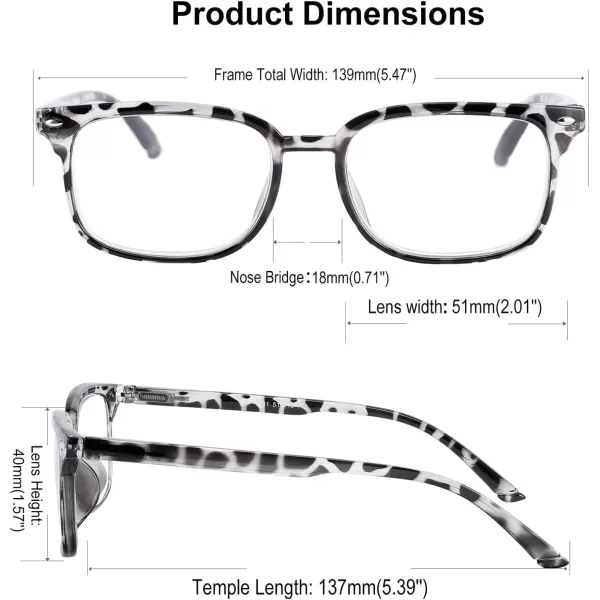 FEISEDY Progressive Multifocal Reading Glasses Blue Light blocking Reader Glasses TR90 Frame Women Men B2497Grey Leopard
