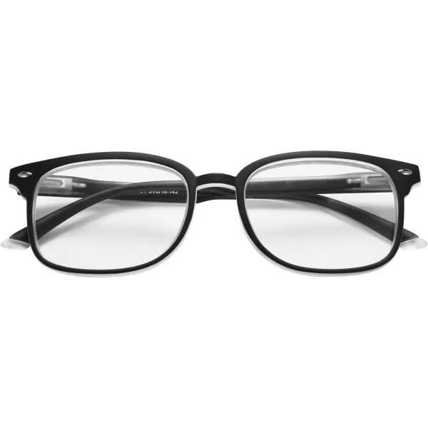 FEISEDY Progressive Multifocal Reading Glasses Blue Light blocking Reader Glasses TR90 Frame Women Men B2497Matt Black  Clear