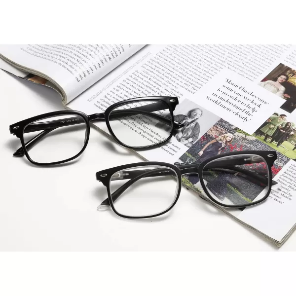 FEISEDY Progressive Multifocal Reading Glasses Blue Light blocking Reader Glasses TR90 Frame Women Men B2497Matt Black  Clear