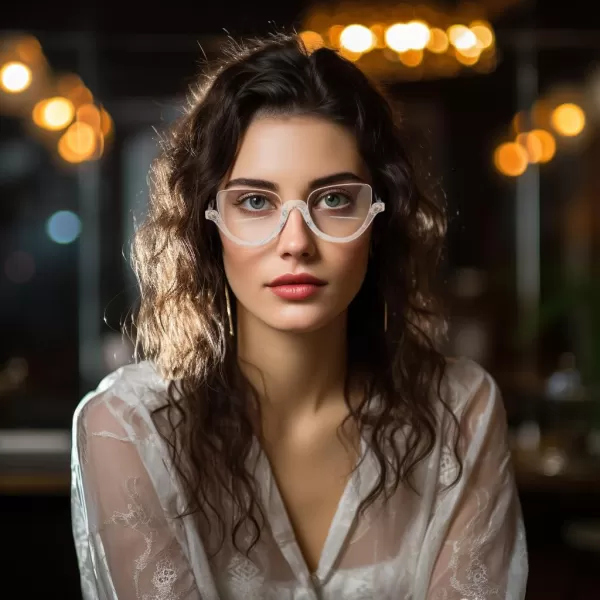 FEISEDY Reading Glasses for Women Fashion Half Frame Cat Eye Glasses Anti Glare Eyeglasses B0067Clear