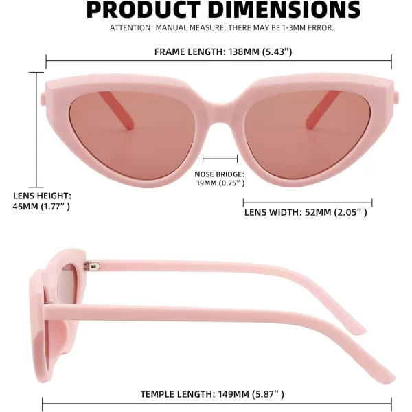 FEISEDY Retro Narrow Cat Eye Sunglasses for Women Vintage Clout Goggles Plastic Frame Cateye Sunglasses B9074Pink