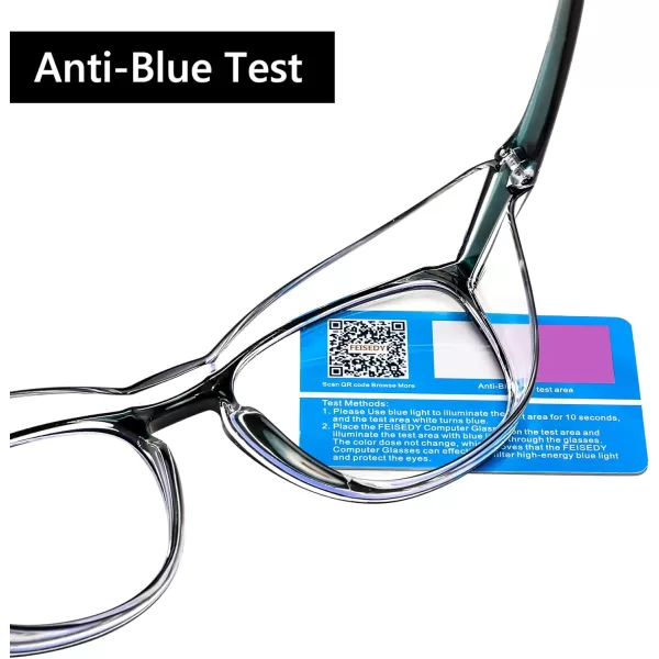 FEISEDY Safety Glasses Anti Fog Goggles Protective Eyewear Blue Light Blocking Clear Glasses for Women Men B9104Blue