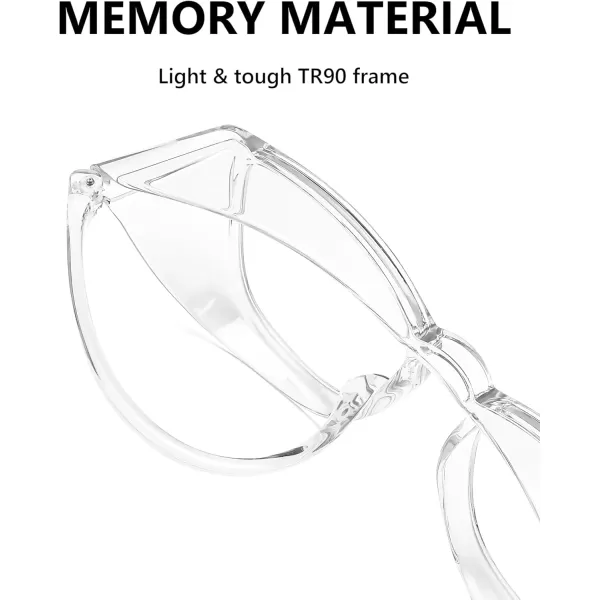 FEISEDY Safety Glasses Anti Fog Goggles Protective Eyewear Blue Light Blocking Clear Glasses for Women Men B9104Clear
