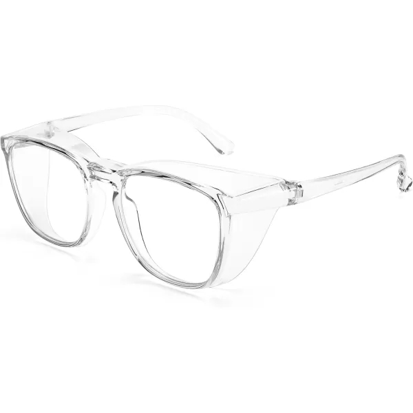 FEISEDY Safety Glasses Anti Fog Goggles Protective Eyewear Blue Light Blocking Clear Glasses for Women Men B9104Clear