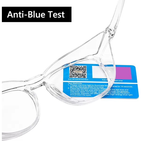 FEISEDY Safety Glasses Anti Fog Goggles Protective Eyewear Blue Light Blocking Clear Glasses for Women Men B9104Clear