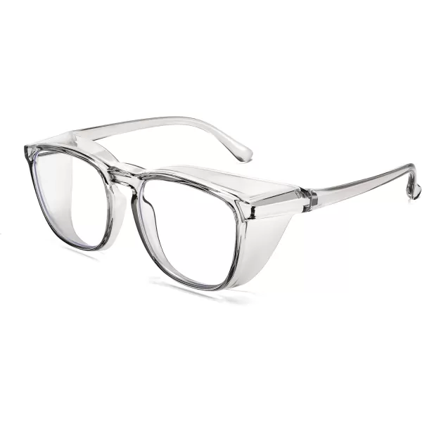 FEISEDY Safety Glasses Anti Fog Goggles Protective Eyewear Blue Light Blocking Clear Glasses for Women Men B9104Grey