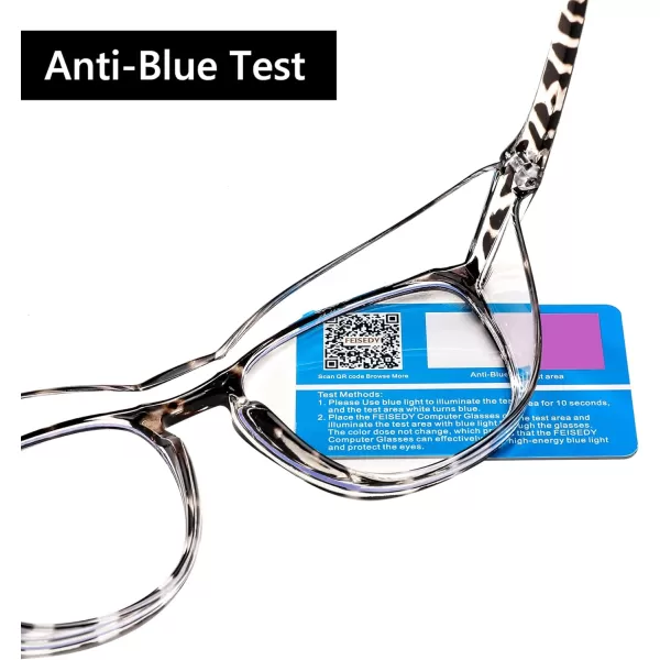FEISEDY Safety Glasses Anti Fog Goggles Protective Eyewear Blue Light Blocking Clear Glasses for Women Men B9104Leopard