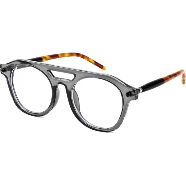 FEISEDY 70s Aviator Blue Light Blocking Glasses Square Pilot Frame Anti Glare Computer Glasses Women Men B0052004  Grey Leopard