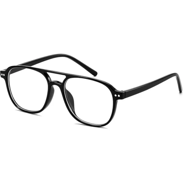 FEISEDY Blue Light Blocking Glasses Women Men Square Computer Lightweight Pilot Glasses Anti Eyestrain ampamp UV Glare B0141Black