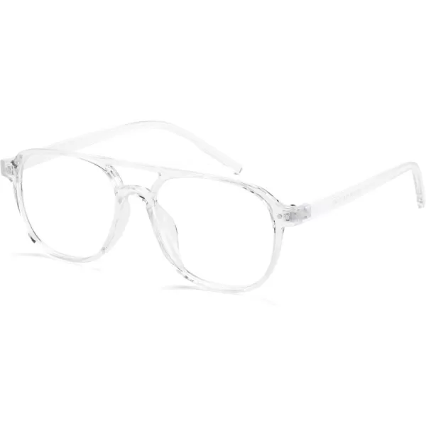 FEISEDY Blue Light Blocking Glasses Women Men Square Computer Lightweight Pilot Glasses Anti Eyestrain ampamp UV Glare B0141Transparent