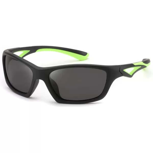FEISEDY Kids Polarized Sunglasses TR90 Sports Cycling Glasses UV400 for Boys Girls Age 310 B0160Black Frame Grey Lens