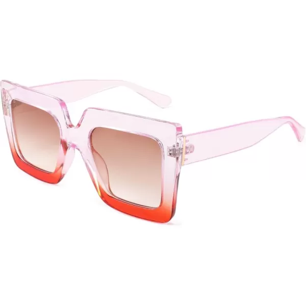 FEISEDY Oversized Square Sunglasses for Women Fashion Shades Luxury Big Sun Glasses UV400 Protection B2380Purple