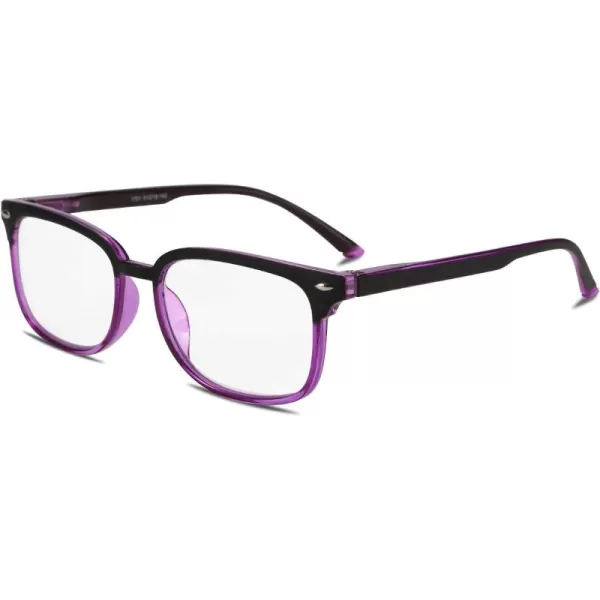 FEISEDY Progressive Multifocal Reading Glasses Blue Light blocking Reader Glasses TR90 Frame Women Men B2497Blackpurple
