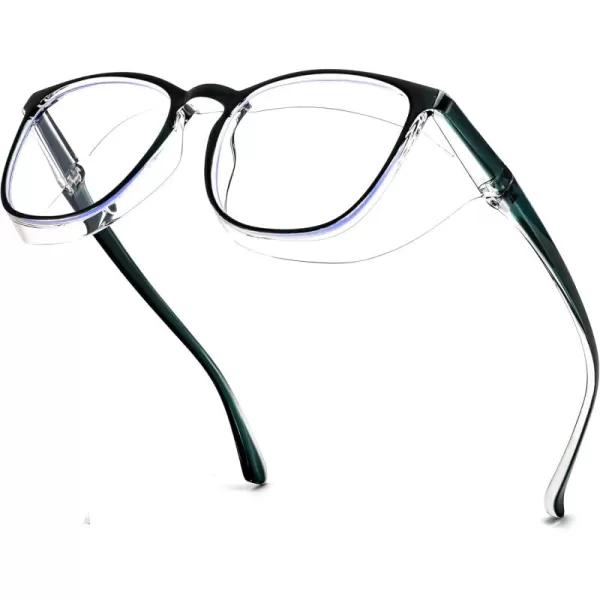 FEISEDY Safety Glasses Anti Fog Goggles Protective Eyewear Blue Light Blocking Clear Glasses for Women Men B9104Blue