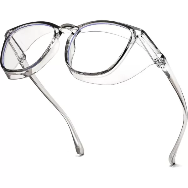 FEISEDY Safety Glasses Anti Fog Goggles Protective Eyewear Blue Light Blocking Clear Glasses for Women Men B9104Grey